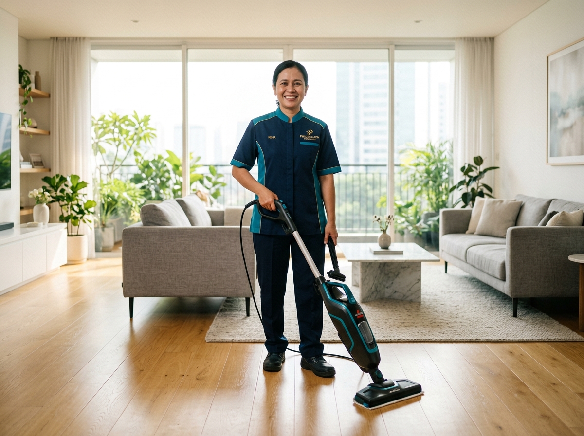 Spesialis cleaner profesional BersihPro dengan peralatan modern